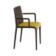 Fauteuil rembourré NASSAU 534 N Metalmobil, chassis moka, tissu Medley ocre jaune