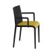 Fauteuil rembourré NASSAU 534 N Metalmobil, chassis noir, tissu Medley ocre jaune