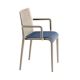 Fauteuil rembourré NASSAU 534 N Metalmobil, chassis tourterelle, tissu Medley bleu turquin