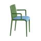 Fauteuil rembourré NASSAU 534 N Metalmobil, chassis vert green, tissu Medley bleu ciel