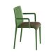 Fauteuil rembourré NASSAU 534 N Metalmobil, chassis vert green, tissu Medley brun