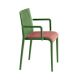 Fauteuil rembourré NASSAU 534 N Metalmobil, chassis vert green, tissu Medley incarnat