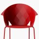 Détail dossier et motif facettes du fauteuil extérieur VASES  Vondom rouge