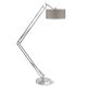 Lampadaire articulé MILANO nickel brossé It's About Romi, abat-jour lin foncé