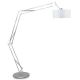 Lampadaire articulé MILANO XL nickel brossé It's About Romi, abat-jour blanc