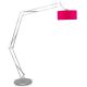 Lampadaire articulé MILANO XL nickel brossé It's About Romi, abat-jour fuchsia