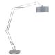 Lampadaire articulé MILANO XL nickel brossé It's About Romi, abat-jour gris clair