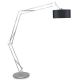 Lampadaire articulé MILANO XL nickel brossé It's About Romi, abat-jour gris foncé