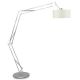 Lampadaire articulé MILANO XL nickel brossé It's About Romi, abat-jour ivoire