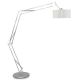 Lampadaire articulé MILANO XL nickel brossé It's About Romi, abat-jour lin clair