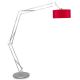 Lampadaire articulé MILANO XL nickel brossé It's About Romi, abat-jour rouge