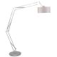 Lampadaire articulé MILANO XL nickel brossé It's About Romi, abat-jour taupe