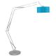 Lampadaire articulé MILANO XL nickel brossé It's About Romi, abat-jour turquoise