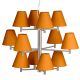 Chandelier 12 branches BONN abat-jours coniques orange h 7 cm It's About Romi