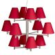 Chandelier 12 branches BONN abat-jours coniques rouge h 7 cm It's About Romi