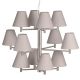 Chandelier 12 branches BONN abat-jours coniques taupe h 7 cm It's About Romi