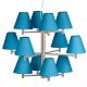 Chandelier 12 branches BONN abat-jours coniques turquoise h 7 cm It's About Romi