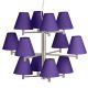 Chandelier 12 branches BONN abat-jours coniques violet h 7 cm It's About Romi