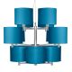 Chandelier 12 branches BONN abat-jours droits h 15 cm turquoise It's About Romi