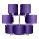 Chandelier 12 branches BONN abat-jours droits h 15 cm violet It's About Romi