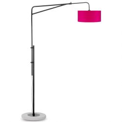 Lampadaire métal noir BRIGHTON It's About Romi, abat-jour 47 x 23 coloris fuchsia