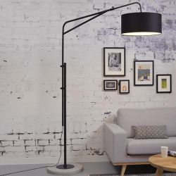 Lampadaire métal noir BRIGHTON It's About Romi, abat-jour 47 x 23 coloris noir