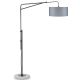 Lampadaire métal noir BRIGHTON It's About Romi, abat-jour 60 x 30 coloris gris clair