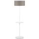 Lampadaire tablette MONACO It's About Romi, abat-jour lin foncé