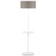 Lampadaire tablette MONACO It's About Romi, abat-jour lin foncé