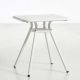 Table de jardin carrée RAY CAFE Woud, coloris blanc