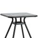 Table de jardin carrée RAY CAFE Woud, coloris charbon