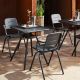 Table de jardin carrée RAY CAFE et chaises RAY Woud, coloris charbon
