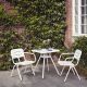 Table de jardin carrée RAY CAFE et chaises RAY Woud, coloris blanc