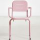 Chaise de jardin à accoudoirs RAY CAFE Woud, coloris rose