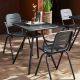 Chaises de jardin à accoudoirs et table carrée RAY CAFE Woud, coloris charbon
