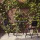 Chaises de jardin à accoudoirs et table carrée RAY CAFE Woud, coloris charbon