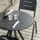 Chaises de jardin et table ronde RAY CAFE Woud, coloris charbon 