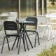 Chaises de jardin et table ronde RAY CAFE Woud, coloris charbon 