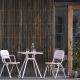 Chaises de jardin et table carrée RAY CAFE Woud, coloris rose