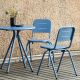 Chaises de jardin et table ronde RAY CAFE Woud, coloris bleu 