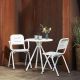 Chaises de jardin et table ronde RAY CAFE Woud, coloris blanc 