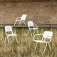 Fauteuils de jardin RAY, RAY LOUNGE et chaises RAY CAFE Woud en aluminium blanc