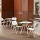 Fauteuils de jardin RAY et tables carrée RAY CAFE Woud en aluminium blanc