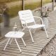 Fauteuil de jardin RAY LOUNGE et table basse RAY coloris blanc Woud