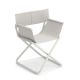 Fauteuil pliant toile blanche/métal blanc SNOOZE Emu