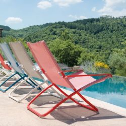 Fauteuils relax pliants en toile SNOOZE Emu, coloris variés