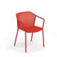 Fauteuil d'extérieur empilable rouge écarlate DARWIN Emu