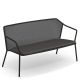 Canapé de jardin 2 places noir DARWIN Emu avec coussin d'assise gris