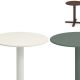 Tables ronde Ø 60 DARWIN Emu à plateau rabattable, coloris blanc, vert foncé et corten