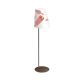 Lampadaire extérieur sans fil CONE Emu, pied corten et abat-jour poissons rouges